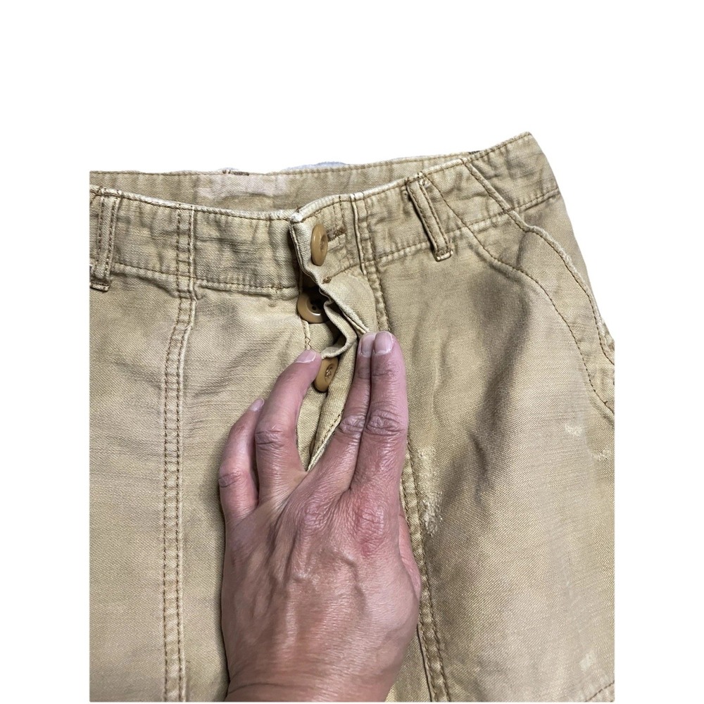 Women's Free People Tan Cropped Pants Capris Size 25, Inseam 21" Khakis - Picture 2 of 13